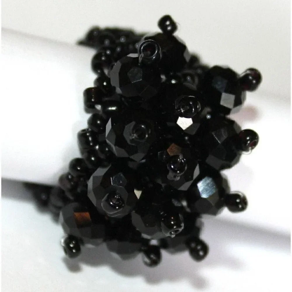 Crystal Beaded Stretch Ring seed bead